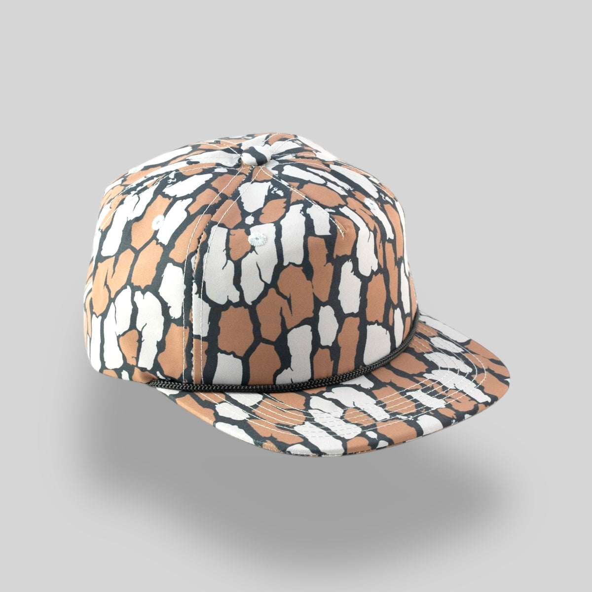 Retro Camouflage Snapback Hat Rope Brim Adjustable Classic Vintage Style Flat Brim Camo Rope Hat – GreenRidge Outdoors main image 4
