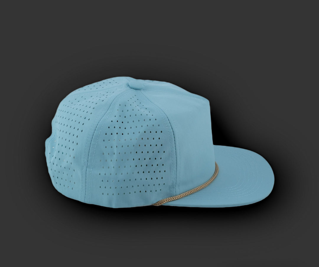 Perforated Light Blue / Gold Rope ETA Late October Blank Rope Hats