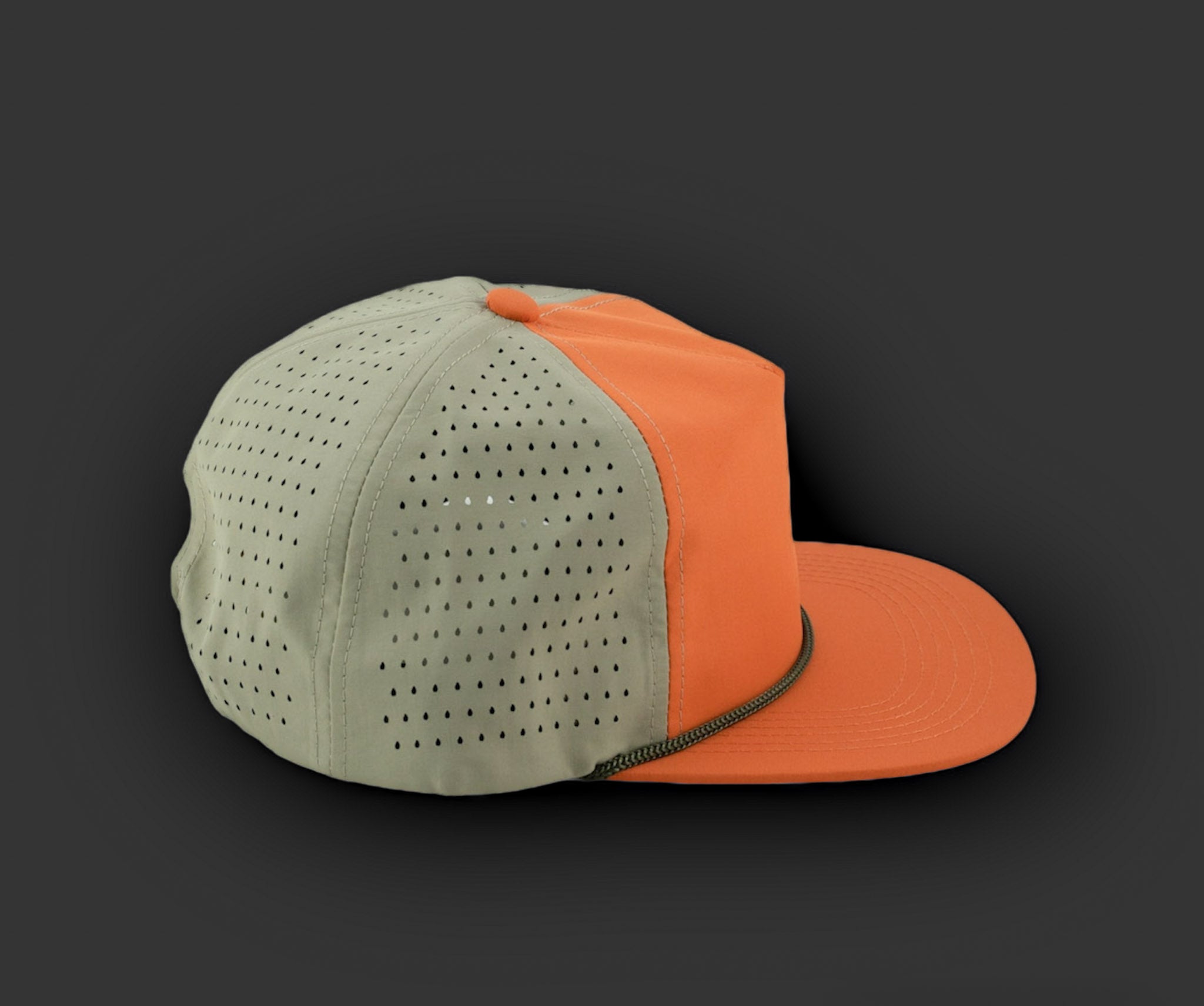 Perforated Orange-Tan / Green Rope – Blank Rope Hats