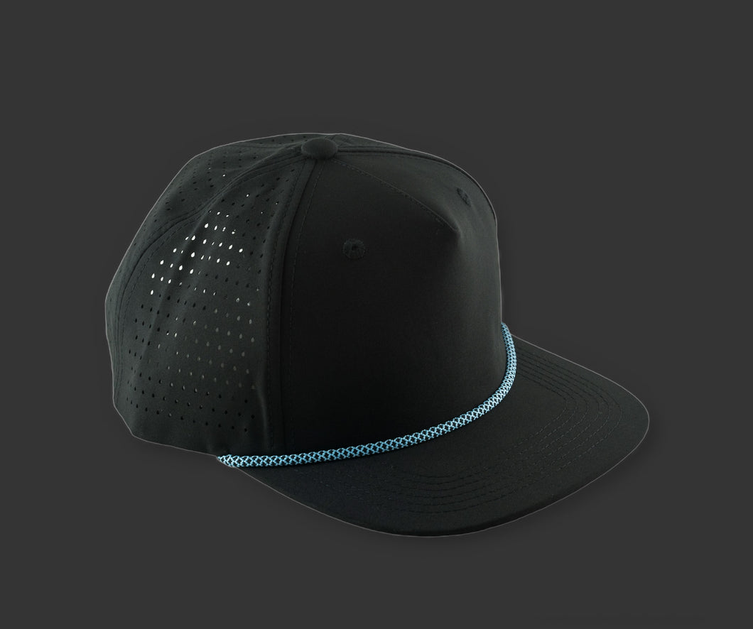 Perforated Structured Black / Black-Teal Rope