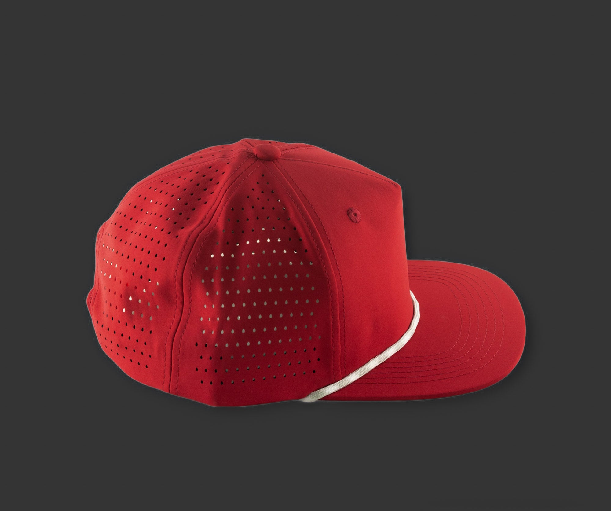 Perforated Structured Red / Silver-White Rope – Blank Rope Hats