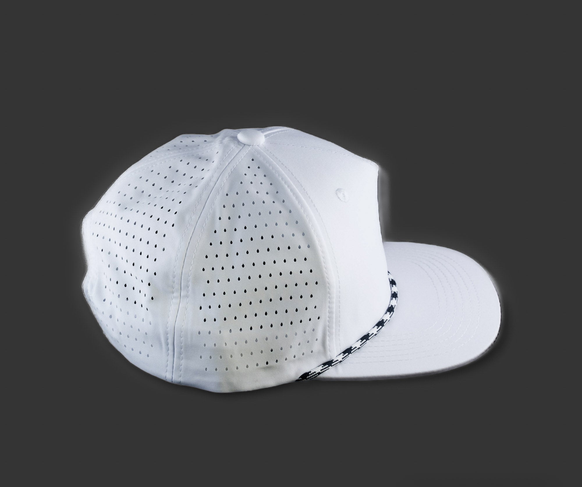 Perforated Structured White / Black-White Rope – Blank Rope Hats