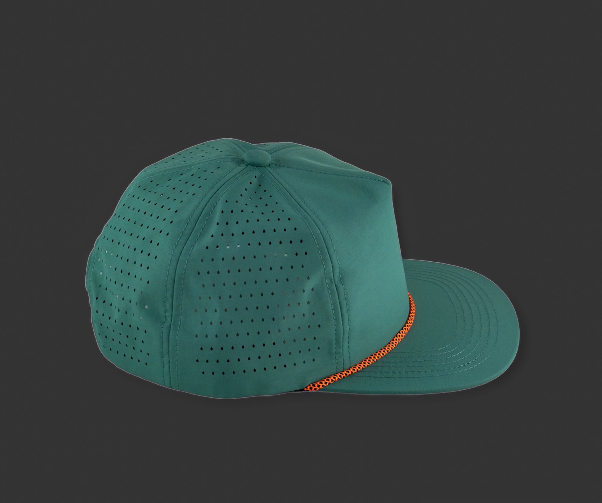 Perforated Pine Green / Orange/Black Rope – Blank Rope Hats