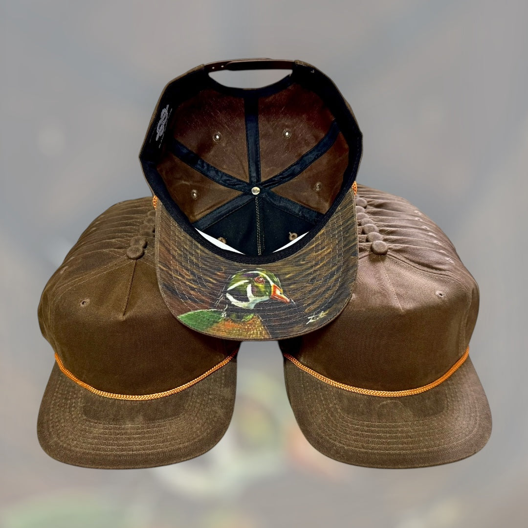 Waxed Canvas Custom Printed Brown Wood Duck Underbill / Copper Rope ...