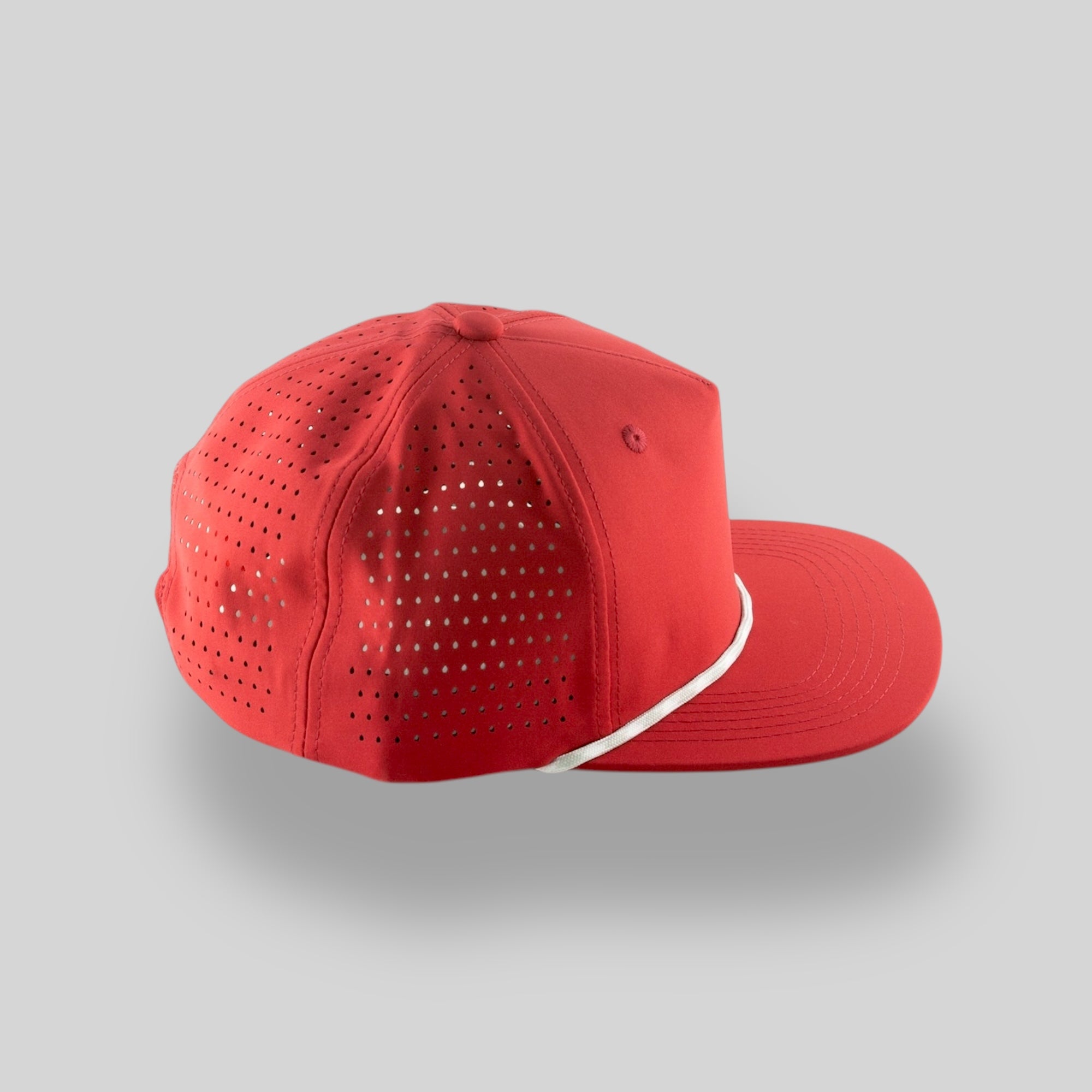 Perforated Structured Red / Silver-White Rope – Blank Rope Hats