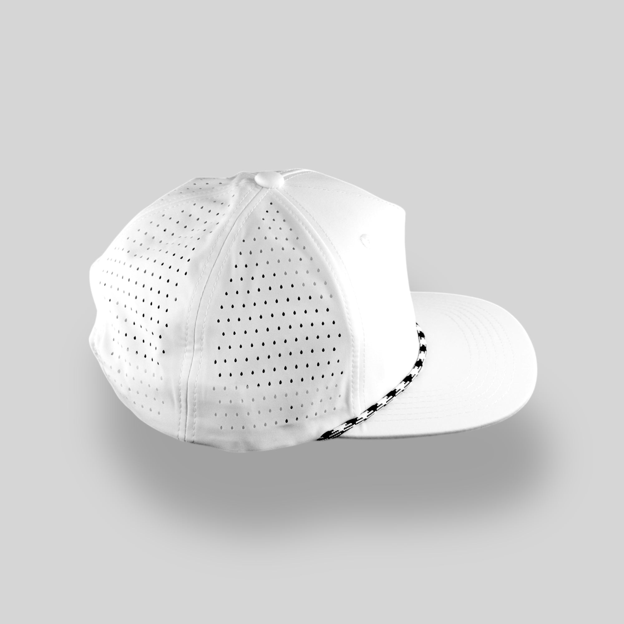 Perforated Structured White / Black-White Rope – Blank Rope Hats