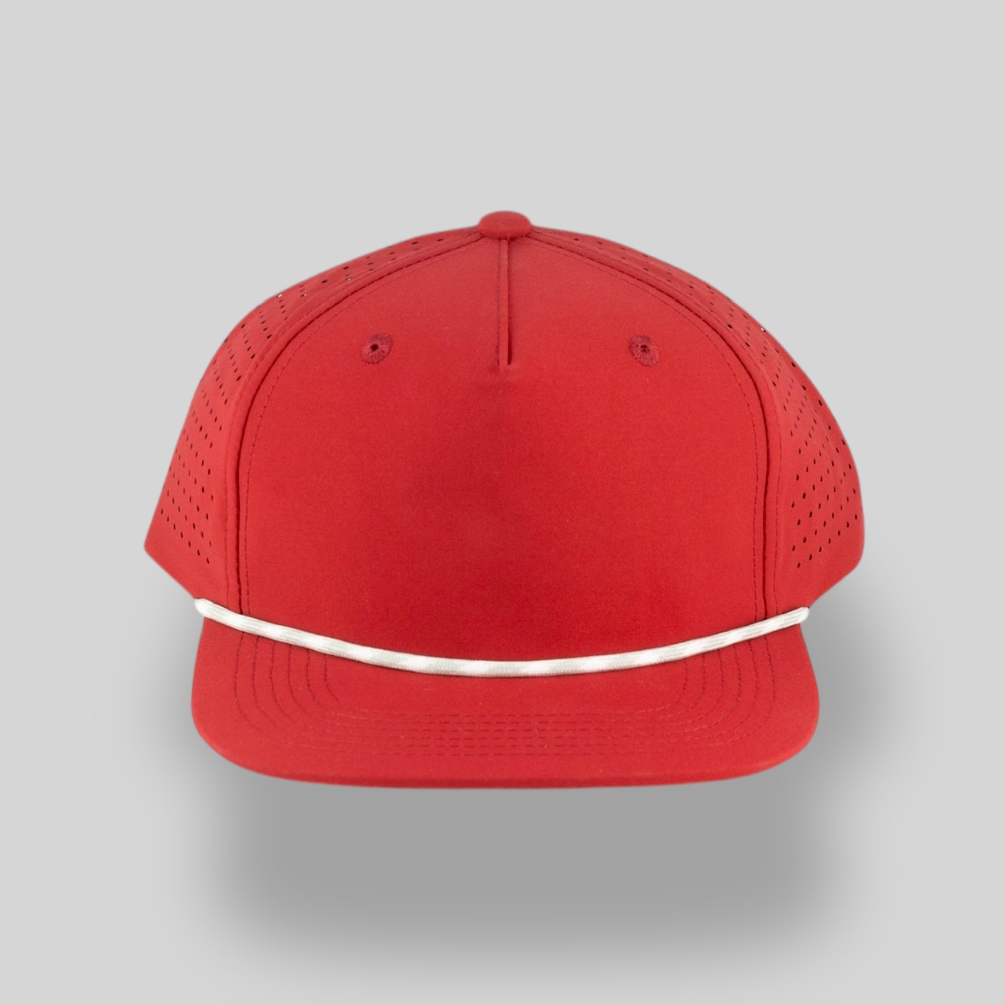 Perforated Structured Red / Silver-White Rope – Blank Rope Hats