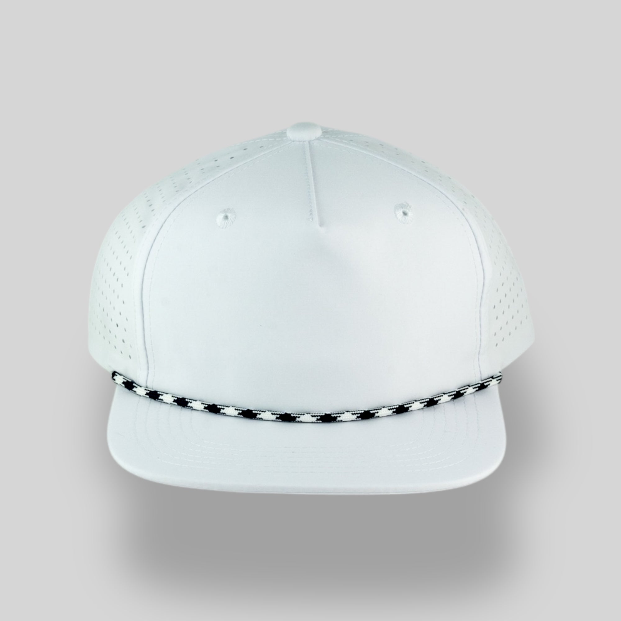 Perforated Structured White / Black-White Rope – Blank Rope Hats