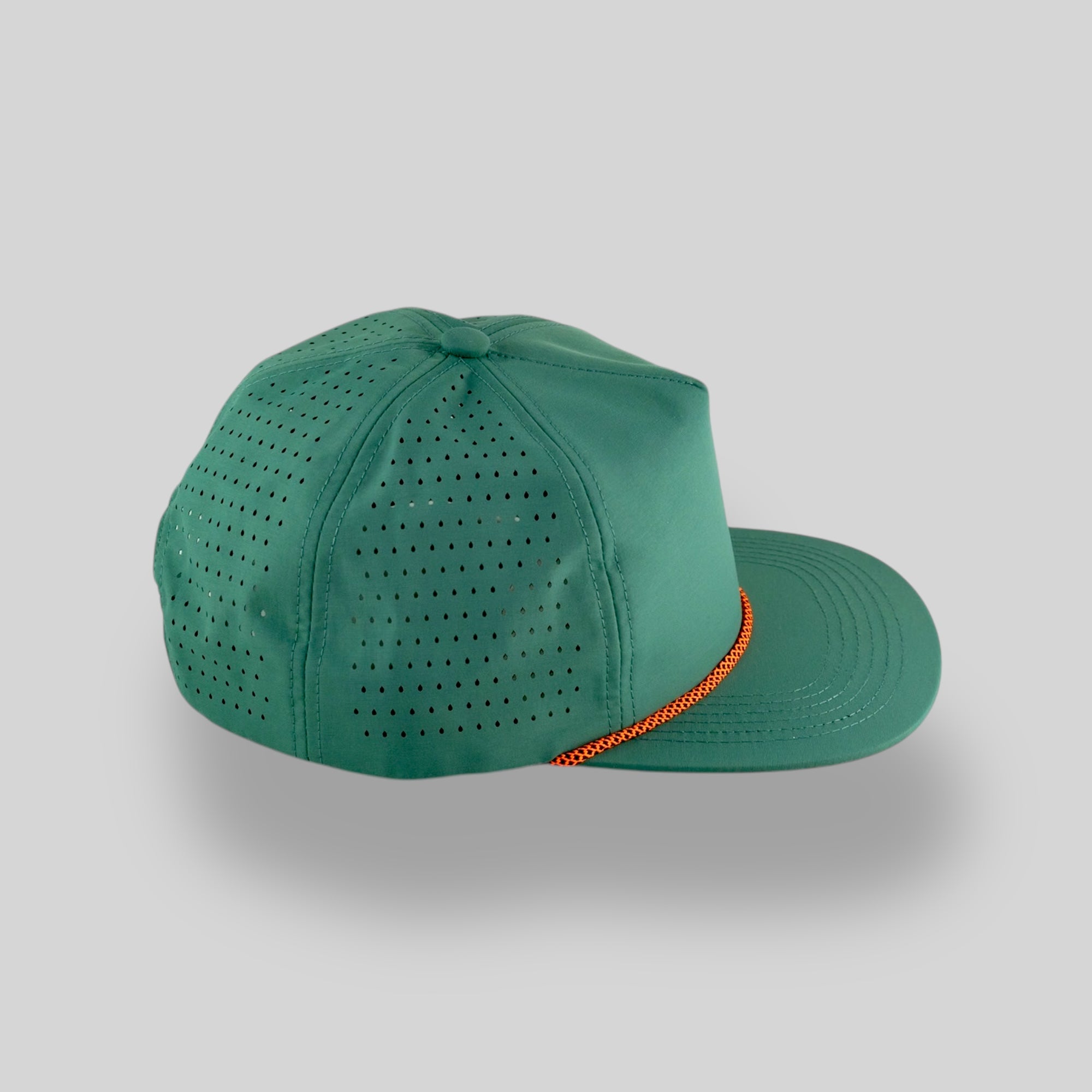 Perforated Pine Green / Orange/Black Rope – Blank Rope Hats