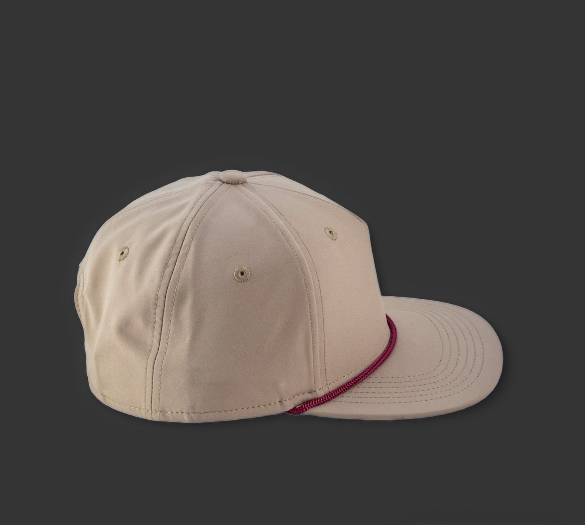 Polyester Structured Dark Tan / Burgundy Rope – Blank Rope Hats